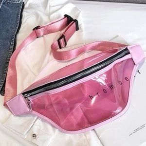 Clear pink Fanny pack, womens bumbag, bag for concerts stadiums